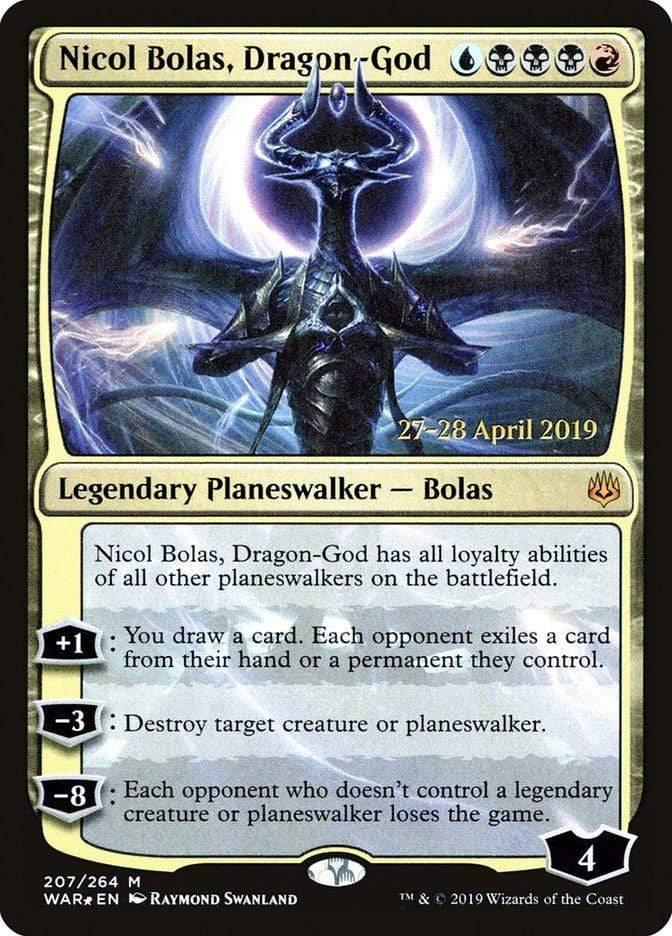Magic: The Gathering MTG Single Nicol Bolas, Dragon-God  [War of the Spark Prerelease Promos]