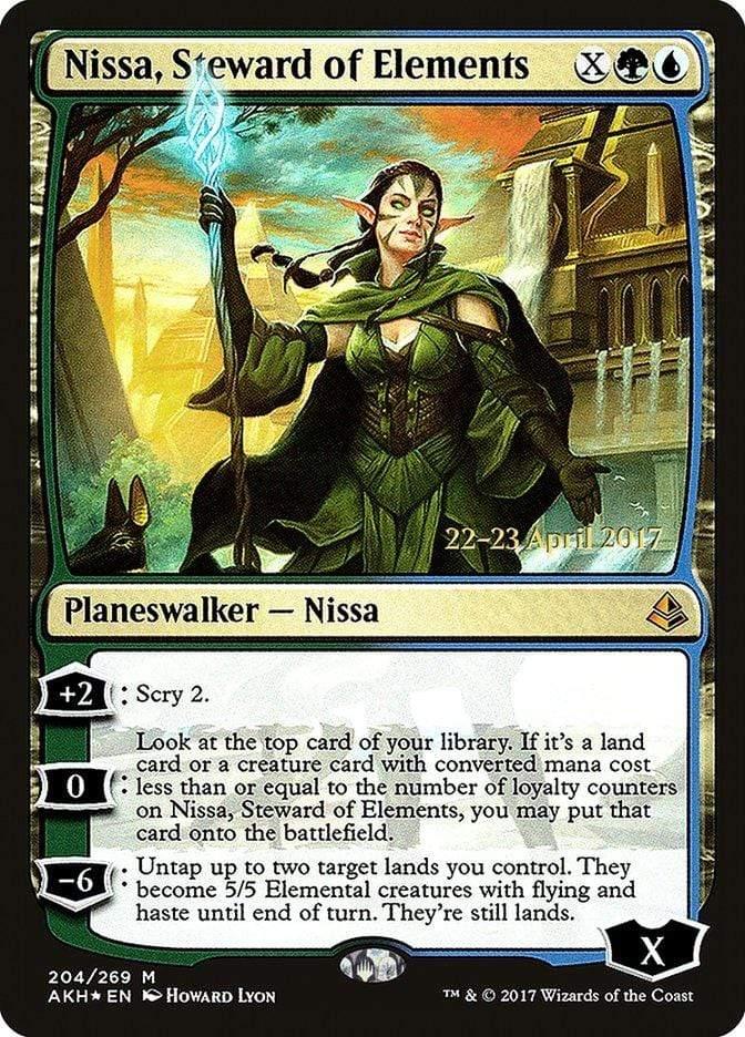 Magic: The Gathering MTG Single Nissa, Steward of Elements  [Amonkhet Prerelease Promos]