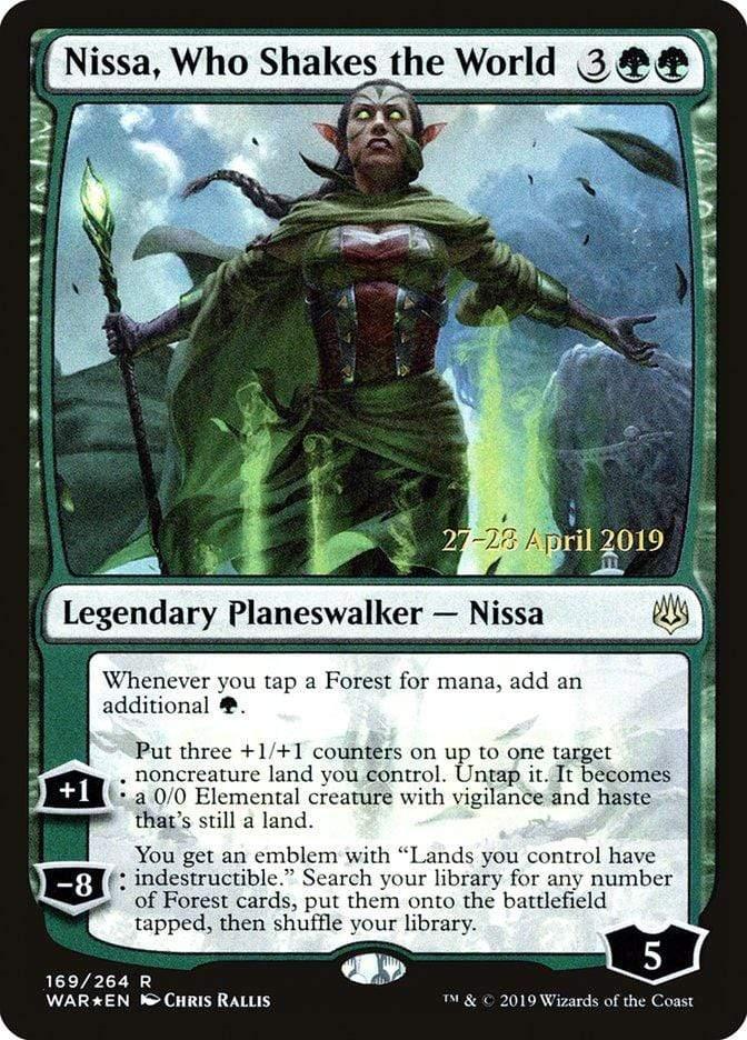 Magic: The Gathering MTG Single Nissa, Who Shakes the World  [War of the Spark Prerelease Promos]