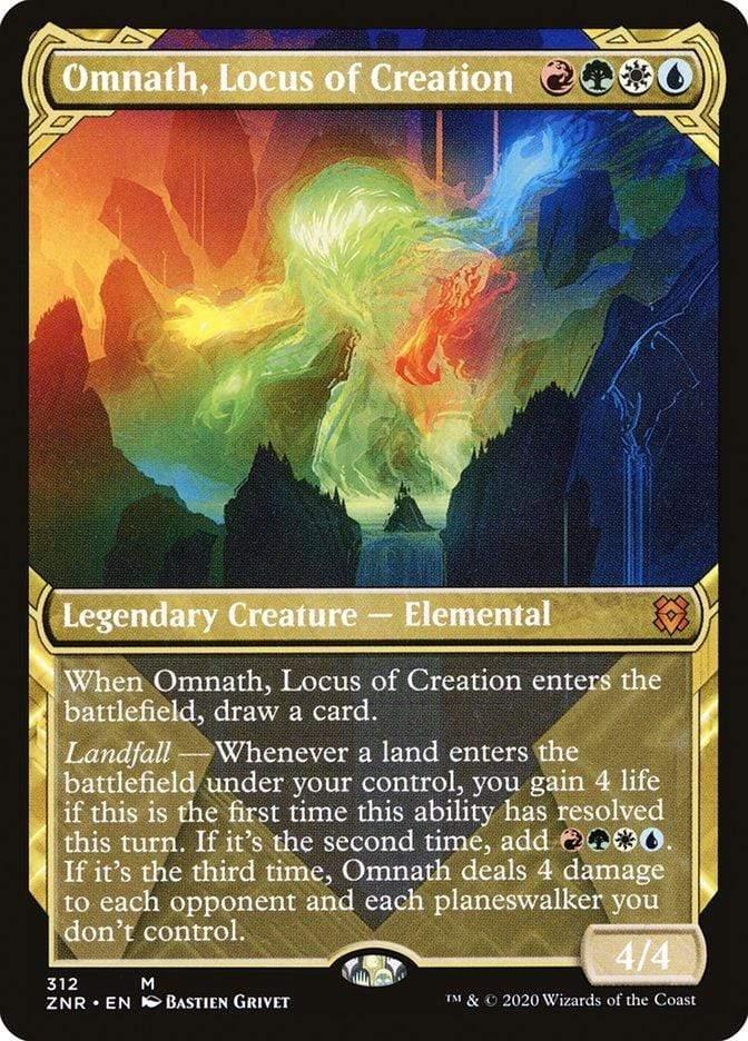Magic: The Gathering MTG Single Omnath, Locus of Creation (Showcase) [Zendikar Rising Extended Art]