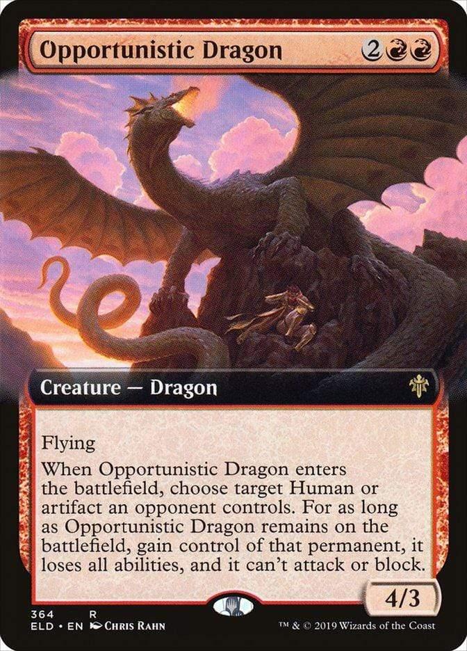 Magic: The Gathering MTG Single Opportunistic Dragon (Extended) [Throne of Eldraine]