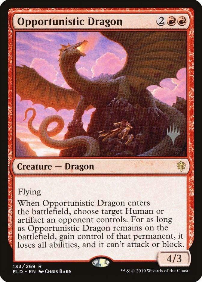 Magic: The Gathering MTG Single Opportunistic Dragon (Promo Pack) [Throne of Eldraine Promos]