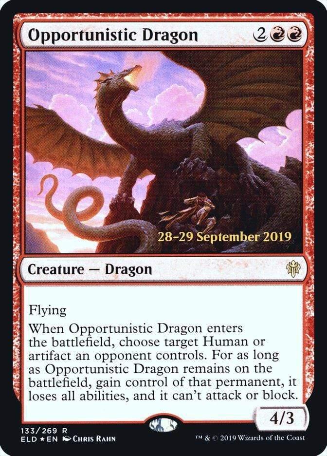 Magic: The Gathering MTG Single Opportunistic Dragon  [Throne of Eldraine Prerelease Promos]