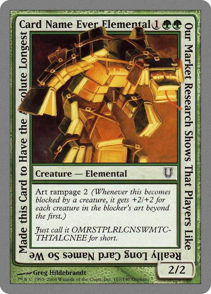 Magic: The Gathering MTG Single Our Market Research Shows That Players Like Really Long Card Names So We Made this Card to Have the Absolute Longest Card Name Ever Elemental [Unhinged]