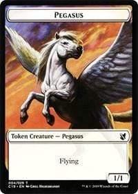 Magic: The Gathering MTG Single Pegasus // Human Double-sided Token [Commander 2019]