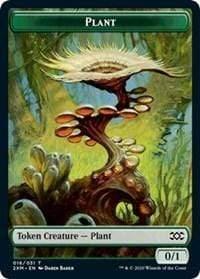 Magic: The Gathering MTG Single Plant // Saproling Double-sided Token [Double Masters]