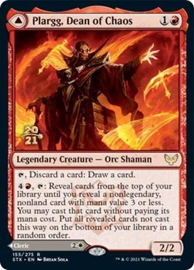 Magic: The Gathering MTG Single Plargg, Dean of Chaos // Augusta, Dean of Order [Strixhaven: School of Mages Prerelease Promos]