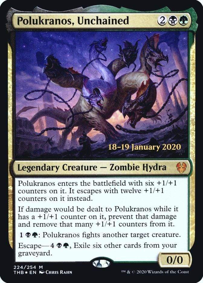 Magic: The Gathering MTG Single Polukranos, Unchained [Theros Beyond Death Prerelease Promos]