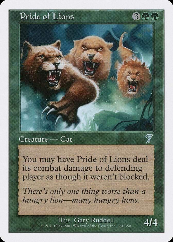 Magic: The Gathering MTG Single Pride of Lions [Seventh Edition]