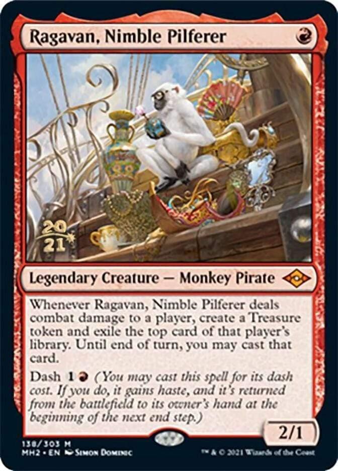 Magic: The Gathering MTG Single Ragavan, Nimble Pilferer [Modern Horizons 2 Prerelease Promos]