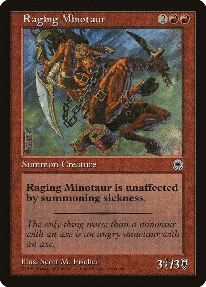 Magic: The Gathering MTG Single Raging Minotaur [Portal]