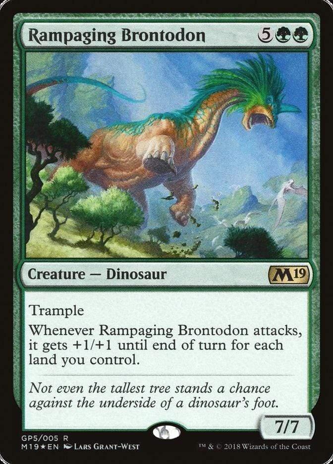Magic: The Gathering MTG Single Rampaging Brontodon [M19 Gift Pack]