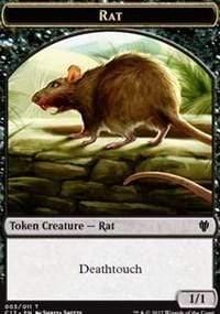 Magic: The Gathering MTG Single Rat (003) // Cat (001) Double-sided Token [Commander 2017]