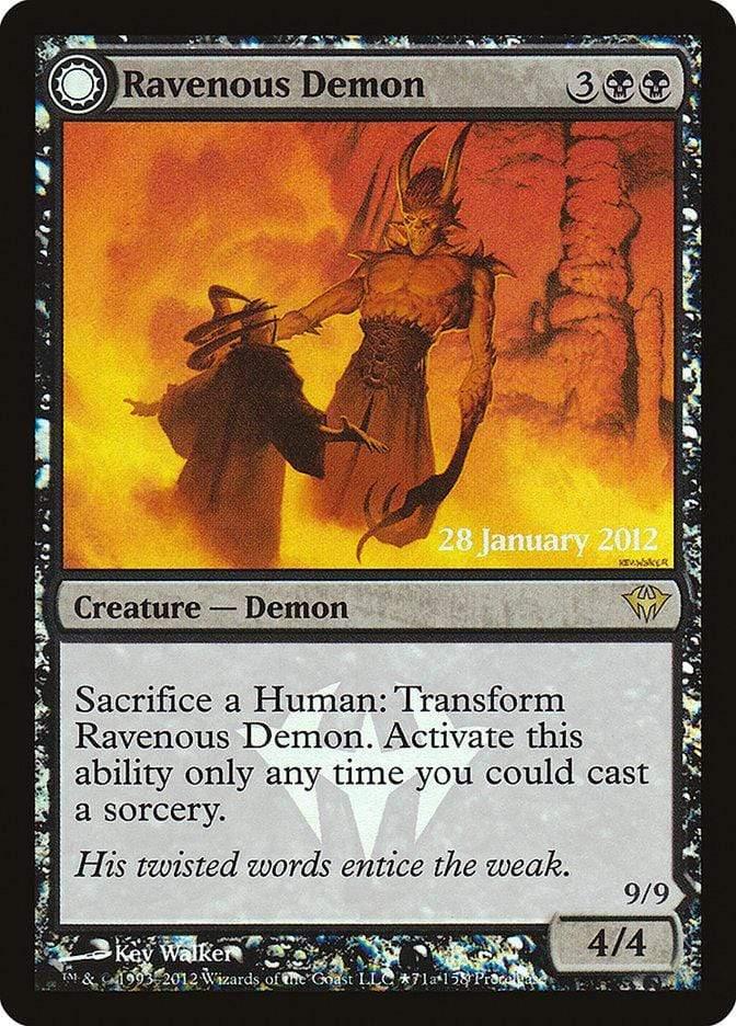 Magic: The Gathering MTG Single Ravenous Demon // Archdemon of Greed  [Dark Ascension Prerelease Promos]
