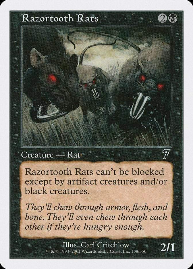Magic: The Gathering MTG Single Razortooth Rats [Seventh Edition]