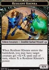 Magic: The Gathering MTG Single Resilient Khenra // Zombie Double-sided Token [Hour of Devastation]