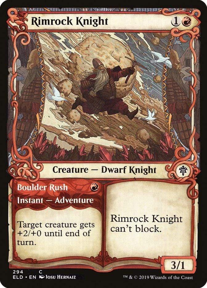 Magic: The Gathering MTG Single Rimrock Knight // Boulder Rush (Showcase) [Throne of Eldraine]