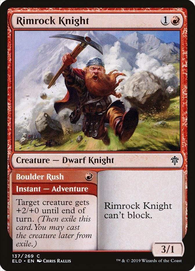 Magic: The Gathering MTG Single Rimrock Knight // Boulder Rush [Throne of Eldraine]