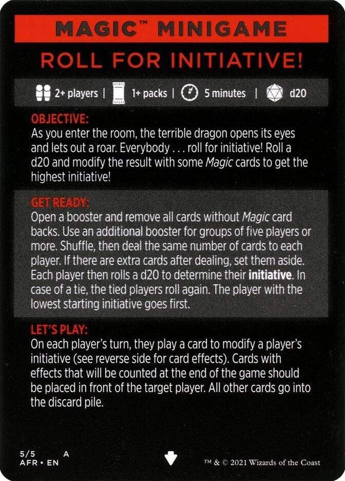 Magic: The Gathering MTG Single Roll for Initiative (Magic Minigame) [Adventures in the Forgotten Realms Minigame]