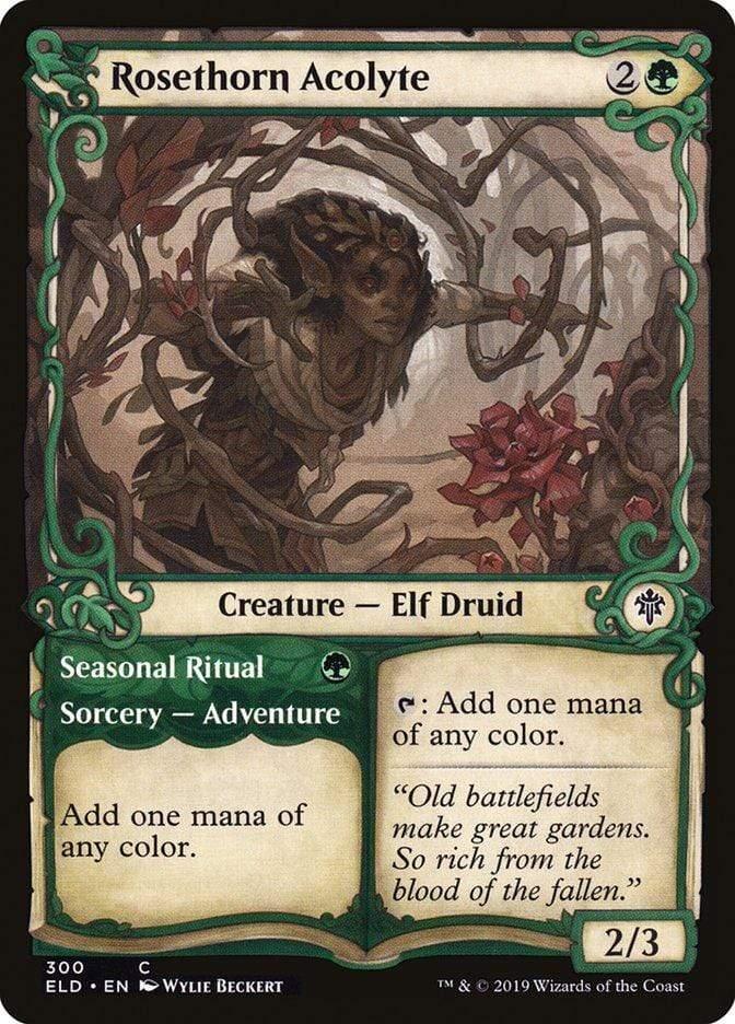Magic: The Gathering MTG Single Rosethorn Acolyte // Seasonal Ritual (Showcase) [Throne of Eldraine]