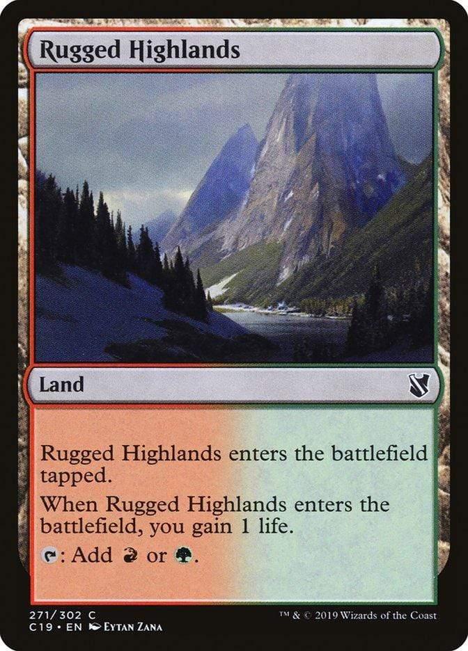 Magic: The Gathering MTG Single Rugged Highlands [Commander 2019]