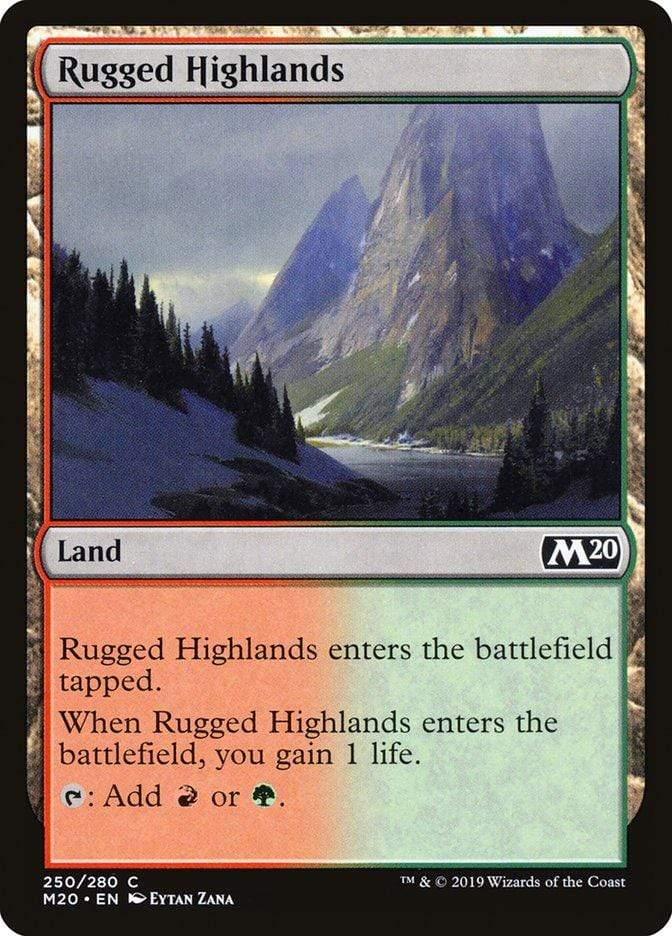 Magic: The Gathering MTG Single Rugged Highlands [Core Set 2020]