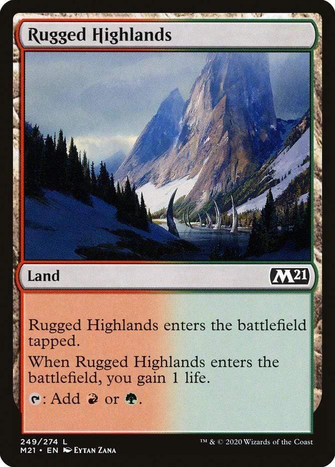 Magic: The Gathering MTG Single Rugged Highlands [Core Set 2021]
