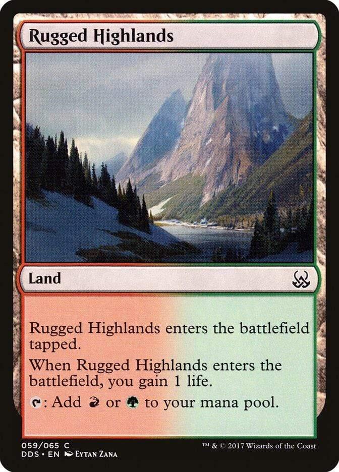 Magic: The Gathering MTG Single Rugged Highlands [Duel Decks: Mind vs. Might]