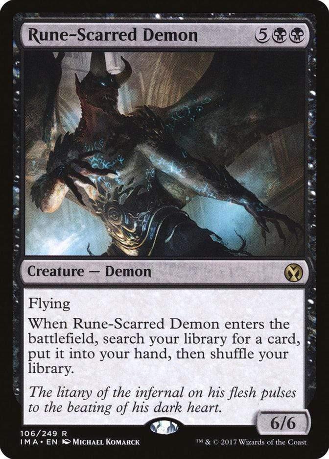 Magic: The Gathering MTG Single Rune-Scarred Demon [Iconic Masters]