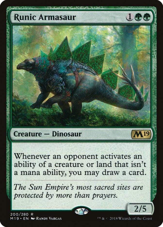 Magic: The Gathering MTG Single Runic Armasaur [Core Set 2019]