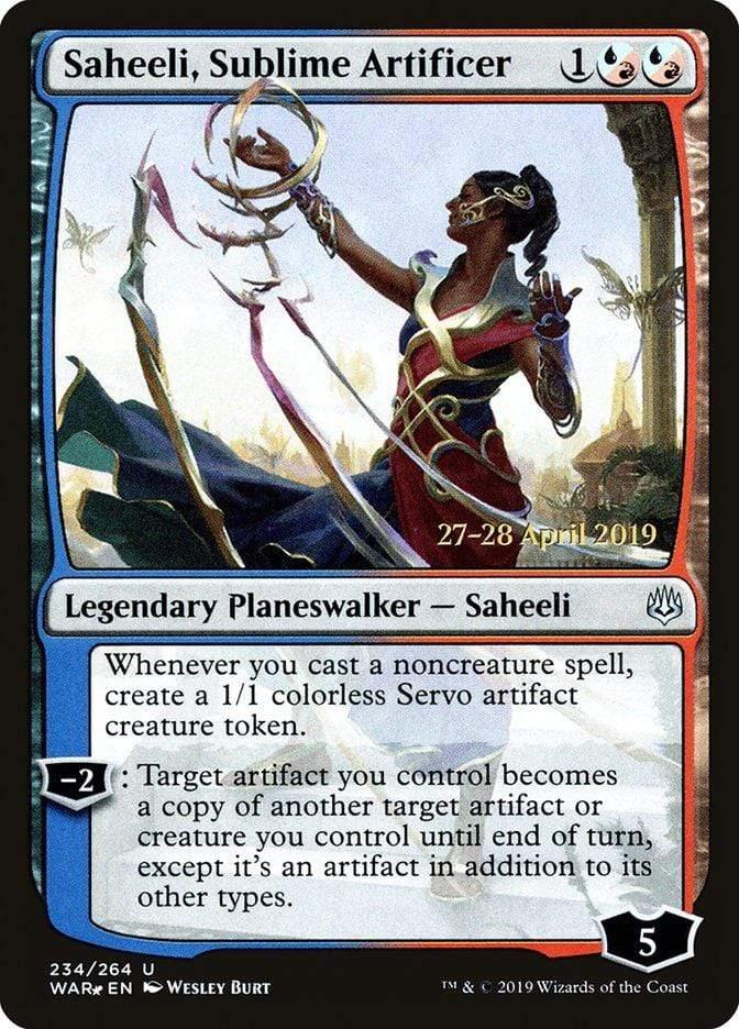 Magic: The Gathering MTG Single Saheeli, Sublime Artificer  [War of the Spark Prerelease Promos]
