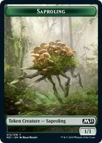 Magic: The Gathering MTG Single Saproling // Zombie Double-sided Token [Core Set 2021]