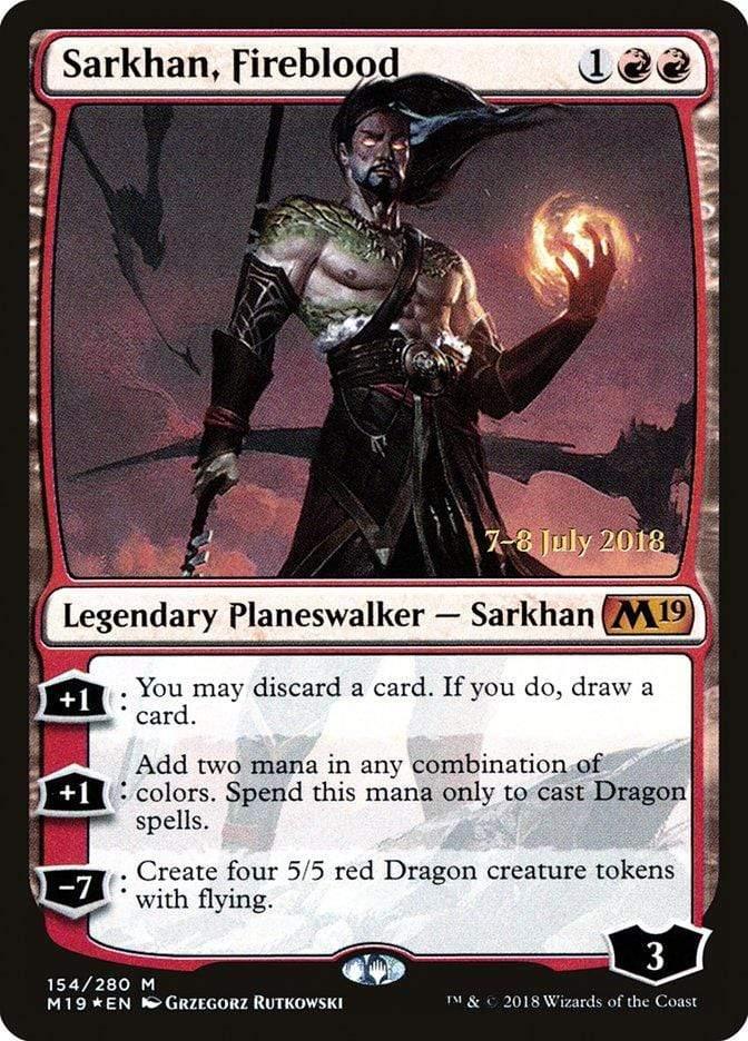 Magic: The Gathering MTG Single Sarkhan, Fireblood  [Core Set 2019 Prerelease Promos]
