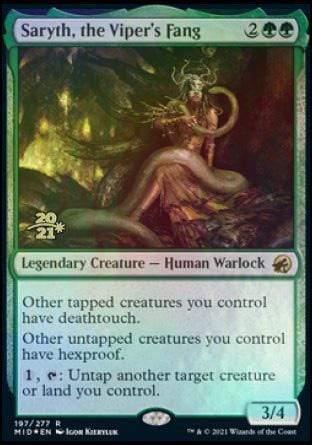 Magic: The Gathering MTG Single Saryth, the Viper's Fang [Innistrad: Midnight Hunt Prerelease Promos]
