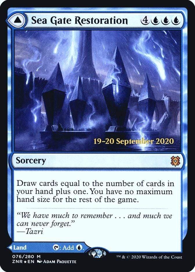 Magic: The Gathering MTG Single Sea Gate Restoration // Sea Gate, Reborn [Zendikar Rising Prerelease Promos]