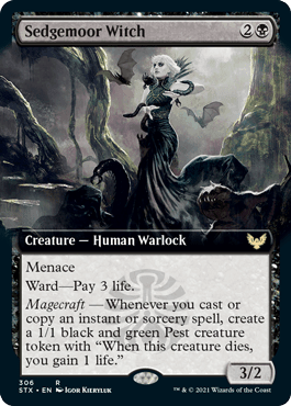 Magic: The Gathering MTG Single Sedgemoor Witch (Extended) [Strixhaven: School of Mages]