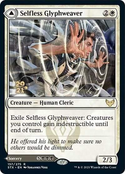 Magic: The Gathering MTG Single Selfless Glyphweaver // Deadly Vanity [Strixhaven: School of Mages Prerelease Promos]