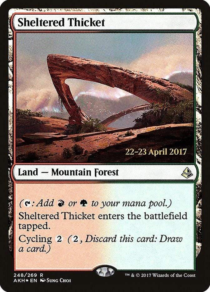 Magic: The Gathering MTG Single Sheltered Thicket  [Amonkhet Prerelease Promos]
