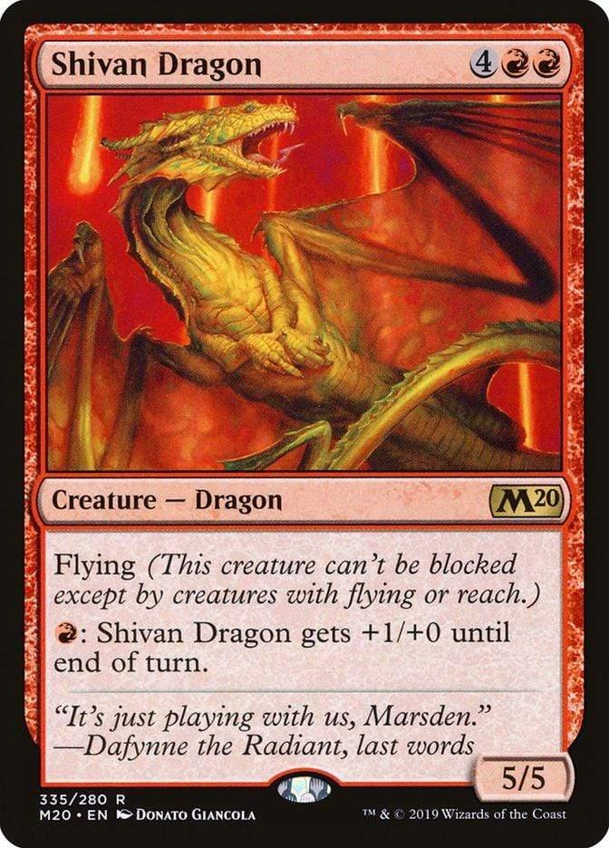 Magic: The Gathering MTG Single Shivan Dragon [Core Set 2020]