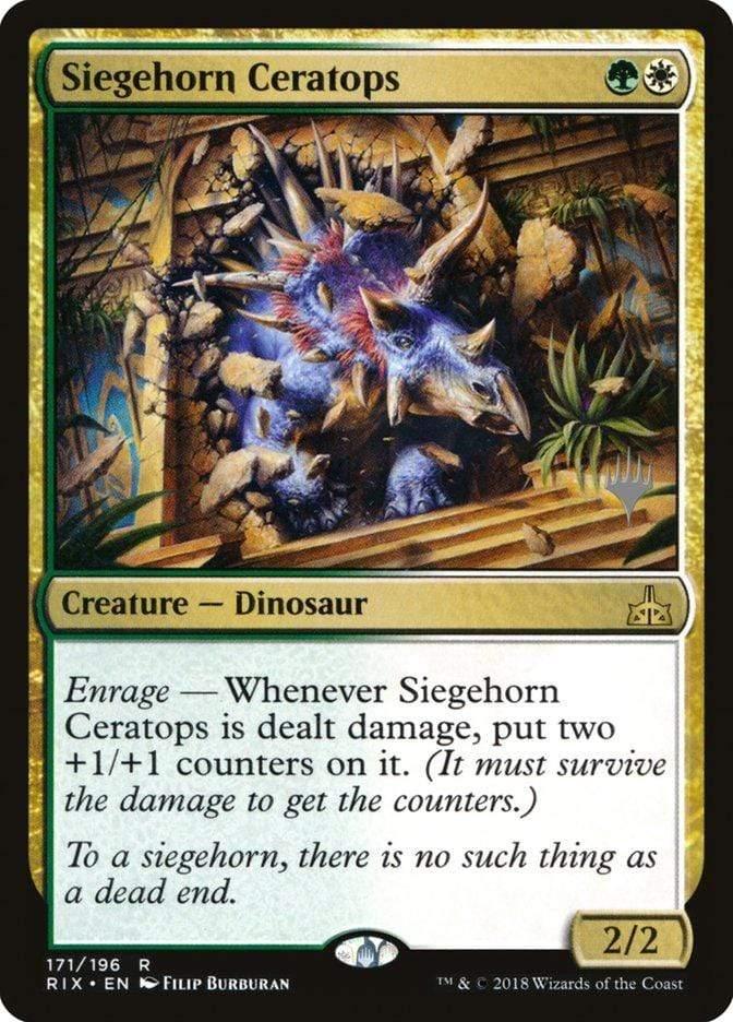 Magic: The Gathering MTG Single Siegehorn Ceratops (Promo Pack) [Rivals of Ixalan Promos]