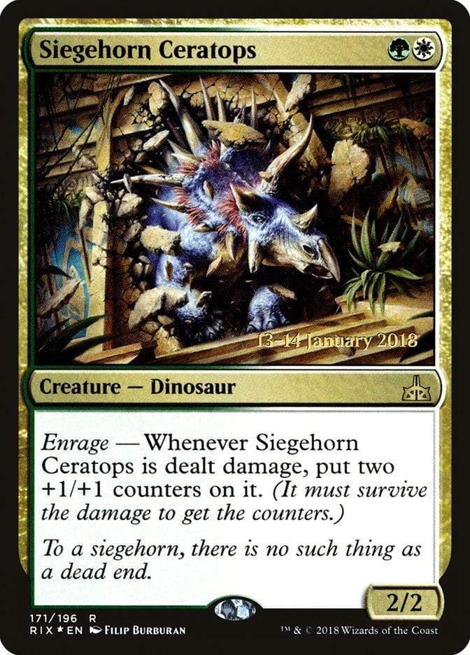 Magic: The Gathering MTG Single Siegehorn Ceratops [Rivals of Ixalan Prerelease Promos]
