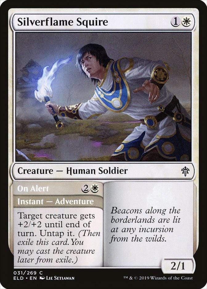 Magic: The Gathering MTG Single Silverflame Squire // On Alert [Throne of Eldraine]