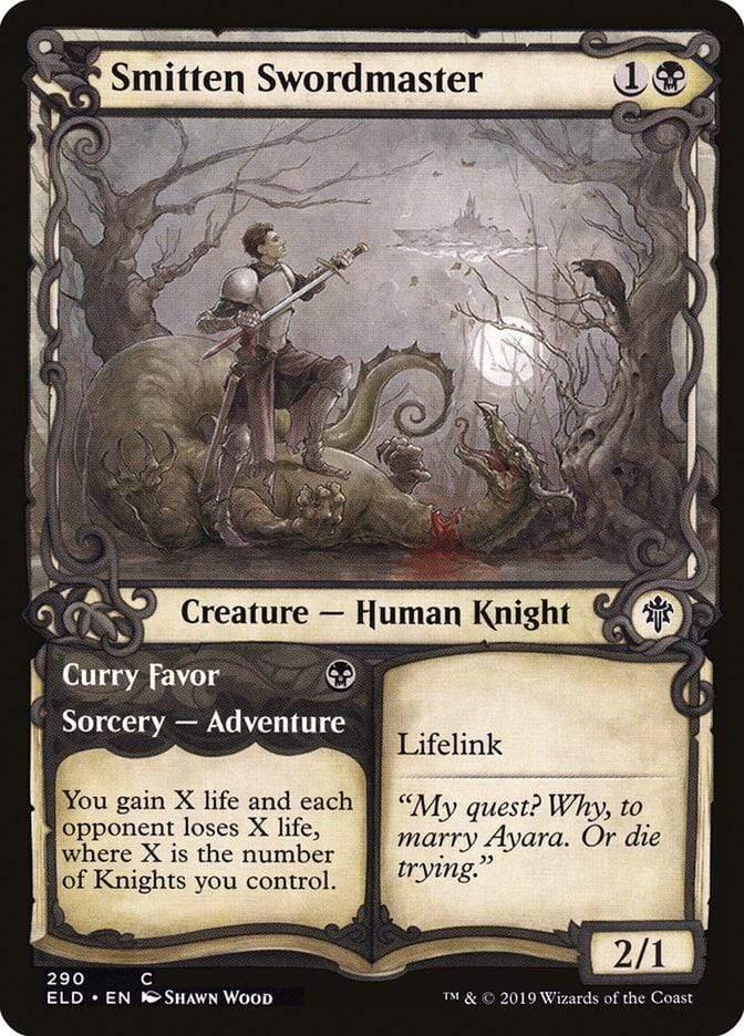 Magic: The Gathering MTG Single Smitten Swordmaster // Curry Favor (Showcase) [Throne of Eldraine]