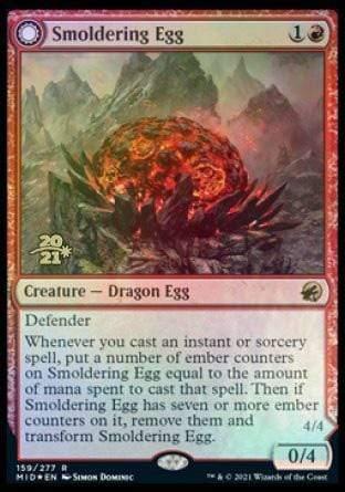 Magic: The Gathering MTG Single Smoldering Egg // Ashmouth Dragon [Innistrad: Midnight Hunt Prerelease Promos]