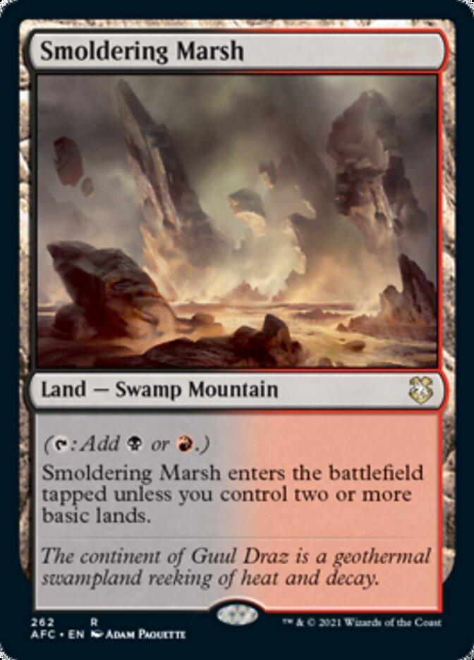 Magic: The Gathering MTG Single Smoldering Marsh [Dungeons & Dragons: Adventures in the Forgotten Realms Commander]