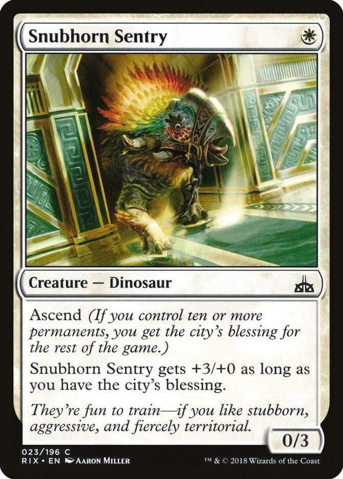 Magic: The Gathering MTG Single Snubhorn Sentry [Rivals of Ixalan]