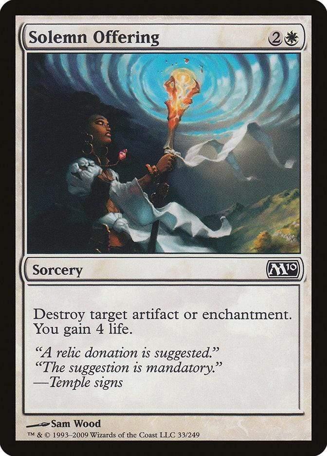 Magic: The Gathering MTG Single Solemn Offering [Magic 2010]