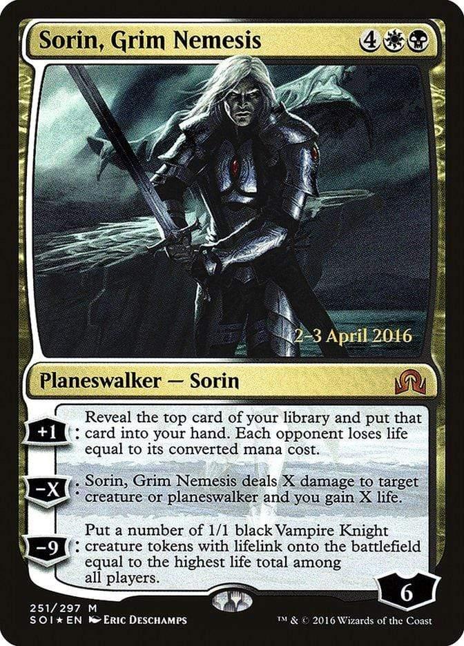 Magic: The Gathering MTG Single Sorin, Grim Nemesis [Shadows over Innistrad Prerelease Promos]