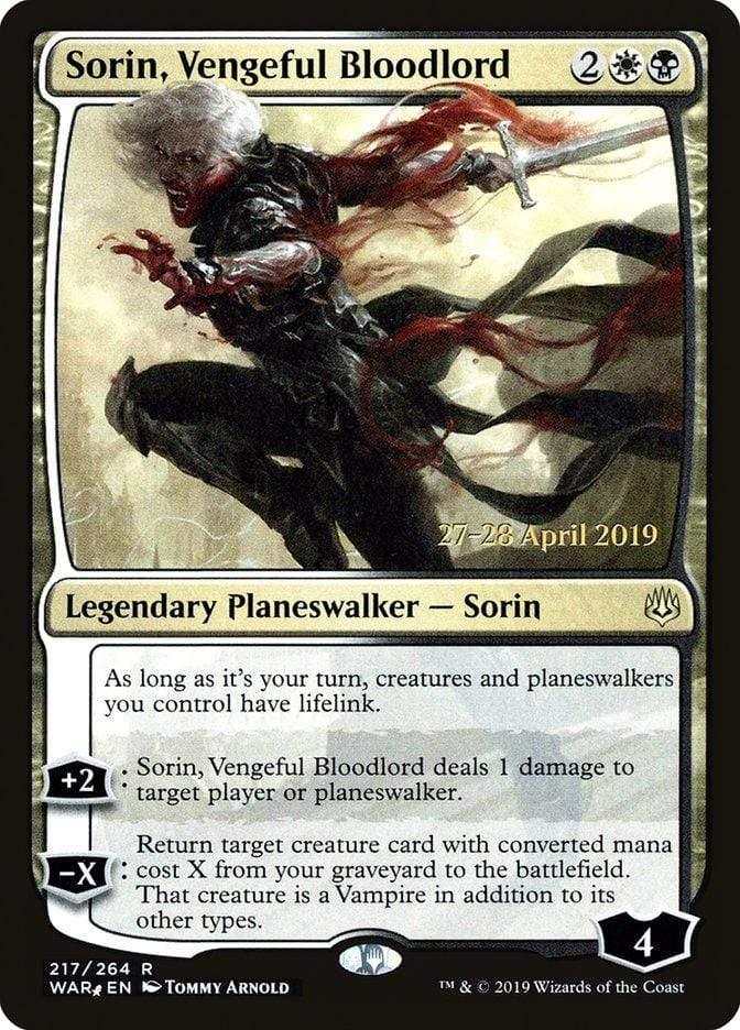 Magic: The Gathering MTG Single Sorin, Vengeful Bloodlord  [War of the Spark Prerelease Promos]