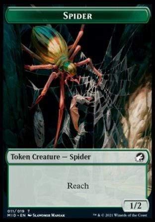 Magic: The Gathering MTG Single Spider Token [Innistrad: Midnight Hunt Tokens]